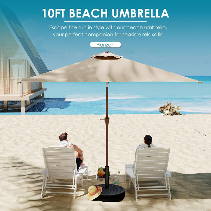 6.5X10 FT Rectangular-Patio-Umbrella | Outdoor-Table-Umbrellas | 6 Sturdy Steel Ribs | Push Button Tilt & Crank | Waterproof | Market Umbrella | for Pool Backyard Garden Deck | Tan