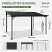 10' X 14' Lean to Gazebo, Upgraded Hardtop Outdoor Pergola with Sloping Galvanized Steel Roof, Large Wall-Mounted Heavy Duty Awnings for Patio, Backyard, Deck, Porch (Black)