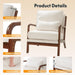 Cream Corduroy Upholstered Mid Century Accent Chairs