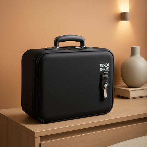 Fireproof Document Box, Hard Case Fireproof Box with Lock Hard-Shell Design Fireproof Water Resistant Safe Box File Organizer for Important Documents Certificates Laptop Passports Black