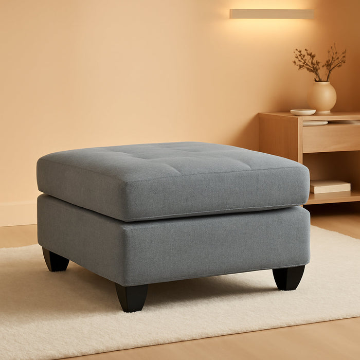 Marleton Classic Square Upholstered Oversized Accent Ottoman, Light Gray