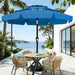 10FT 3-Tiers Patio Umbrella with Valance, Outdoor Umbrellas with Crank/Tilt, Table Market Umbrella Vented W/ 8 Sturdy Ribs for Garden, Deck, Backyard, and Pool, Royal Blue