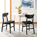 Home Lucca Retro Black and Black Cushion Dining Chair, Set of 2, Wood