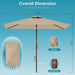 6.5X10 FT Rectangular-Patio-Umbrella | Outdoor-Table-Umbrellas | 6 Sturdy Steel Ribs | Push Button Tilt & Crank | Waterproof | Market Umbrella | for Pool Backyard Garden Deck | Tan