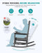 Outdoor Rocking Chair Set of 2, Oversized Patio Rocking Chair, Gray