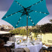 7.5 Ft Solar Umbrella, 18 LED Lighted Patio Umbrella, Table Market Umbrella
