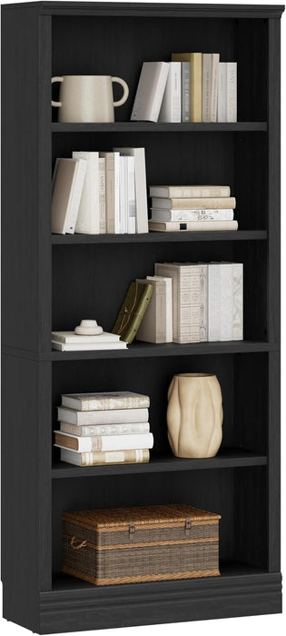5-Tier Standard Bookshelf, Adjustable Shelves, 72.5"