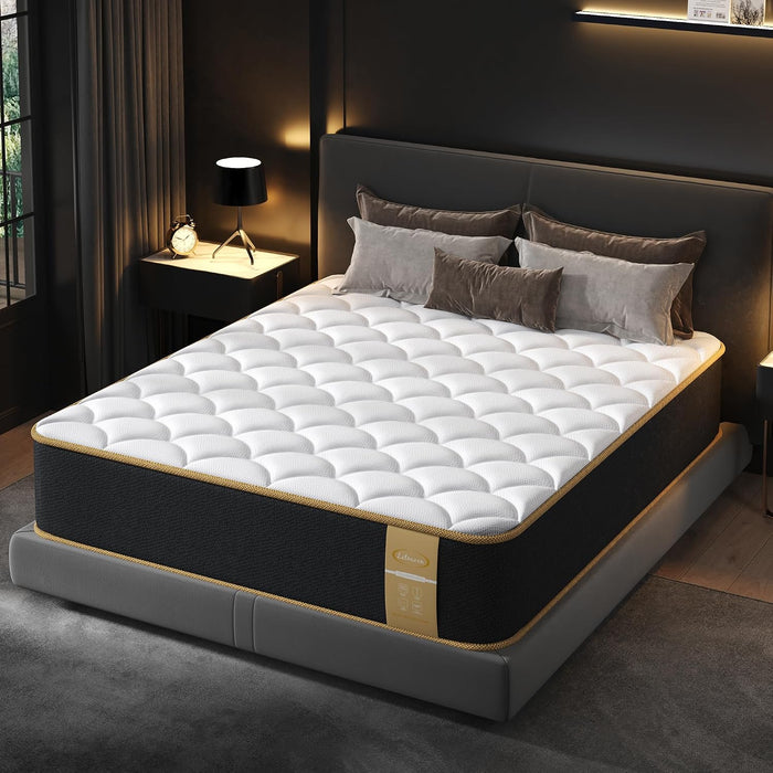 Luxury Full Size Mattress 8 Inch, Hotel Level Hybrid Mattress Full Size Bed in a Box, Gel Memory Foam & 7-Zone Ergonomics Targeted Support, Certipur-Us, Teens, Singles, Guest Rooms, 365-Trials