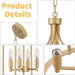 Gold Multilayered Cage Chandelier For Elevated Ceilings