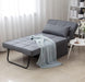 Light Grey Contemporary Convertible Sofa Bed Ottoman