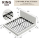 Cloud Upholstered King Bed Frame with Headboard, 5 Inch Foam Padded Platform, No Box Spring, Easy Assembly (Snow White)