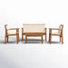 Kovach 4 Pieces Outdoor Acacia Wood Conversation Sets with Cushions,Patio Furniture Sets for Garden, Backyard, Poolside