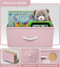Fabric Dresser for Kids Bedroom - Chest of 5 Drawers, Tall Storage Tower, Clothing Organizer, for Closet, for Playroom, for Nursery, Steel Frame, Fabric Bins - Wood Handle (Pink)