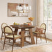 Extendable Round Dining Table 43.3-59 Inches Walnut
