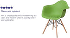 Alonza Series Green Plastic Chair with Wooden Legs