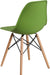 Elon Series Green Plastic Chair with Wooden Legs, 22.5"D X 18.25"W X 31.5"H