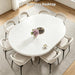 43-59" Expandable round Dining Table, Kitchen Table with Hidden Storage | Space Saving White Modern Design, Solid Pedestal Base for Dining Room & Small Apartments, Wood Table, Easy Assembly