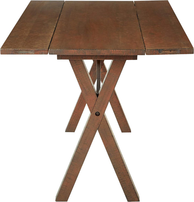 Mckayla Flip-Top Expanding Desk to Dining Table, Distressed Brown Finish