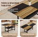 71" Farmhouse Dining Table Set for 6 - Wood Kitchen Table with Storage Shelf and Upholstered Chairs Set,Rectangular Dining Room Tables Set for Kitchen,Industrial Brown & Black Split-Color