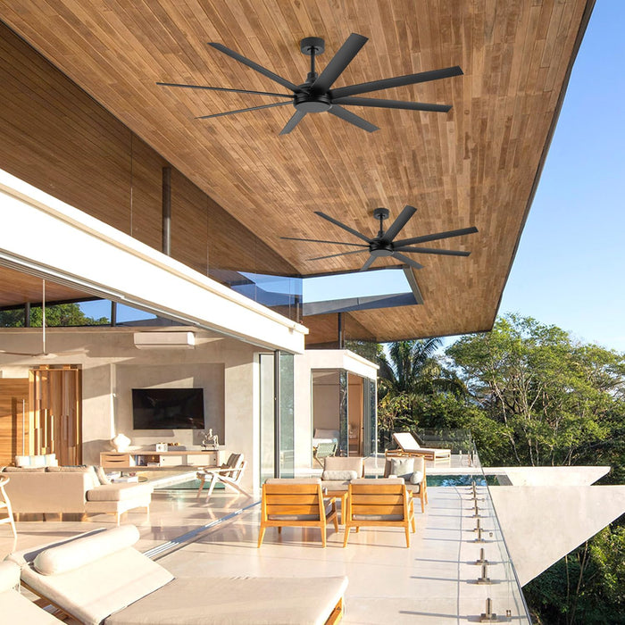 65 Inch Ceiling Fans without Light, Modern Farmhouse Ceiling Fan Remote Control, Quite DC Motor, 8 Reversible Blades, 6-Speed, Timer Function Home Kitchen Ceiling Fans (Black)