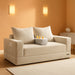 Beige Foldable Convertible Sleeper Sofa With CupHolders