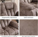 Loveseat Recliner Sofa for Living Room, Extra Wide Modern Overstuffed 2 Seat Reclining Manual Sofa Chair, Daul Recliner with Hidden Armrest Cup Holders, Breathable Fabric, Light Brown(Loveseat)