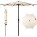 9Ft Outdoor Patio Umbrella W/ Push-Up Tilt & Crank, 8 Ribs, Sand