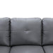 Faux Leather 4-Seat Couch, L Shaped Sectional Couches and Sofas, Modern Living Room Furniture Sets Sectional Sofa Set, Dark Grey(No Ottoman)