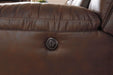 Stoneland Faux Leather Manual Pull Tab Reclining Sofa, Dark Brown