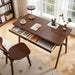 Solid Wood Writing Desk with 2 Drawers Home Office Computer Table