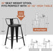 Bar Stools Set of 4, 30 Inch Bar Height Stools with Back,Black