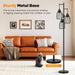 Dimmable Floor Lamp, 3 X 800LM LED Edison Bulbs Included, Farmhouse Industrial Floor Lamp Standing Tree Lamp with Elegant Teardrop Cage Tall Lamps for Living Room Bedroom Office Dining Room-Black