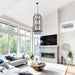 Black Lantern Chandelier For High Ceiling Lighting
