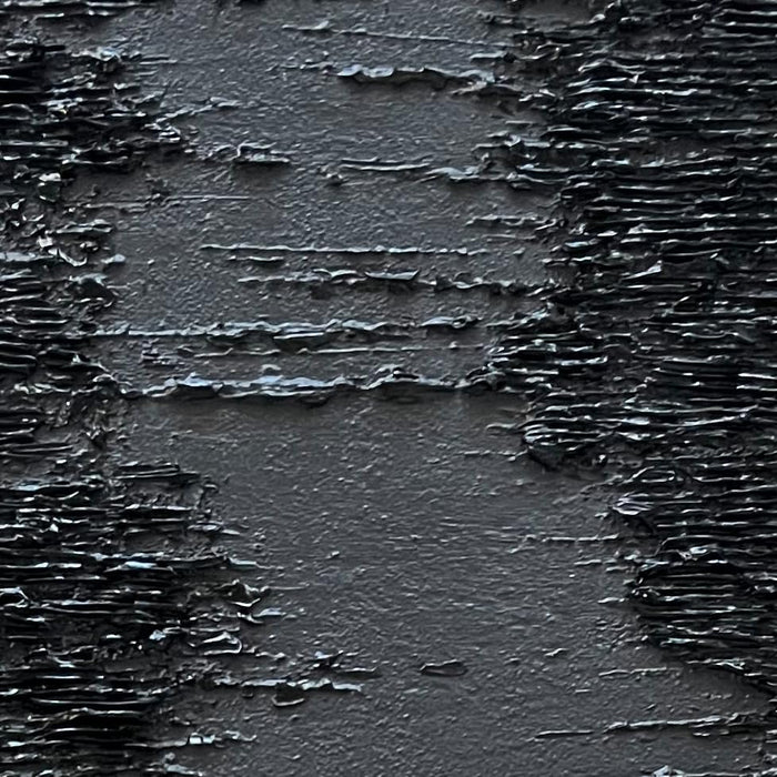 Art Hand-Painted Thick Texture Black Minimalist Oil Painting 45X30 Inchs Texture Abstract Painting Home Wall Decorative Art