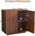 32" Sideboard Buffet Cabinet with Storage, Walnut Modern Cabinet with Arched Wood Door and Adjustable Shelf, Wooden Modular Kitchen Cabinet for Dining& Living Room, Entryway
