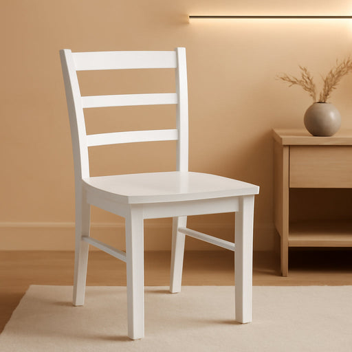 International Concepts Set of Two Madrid Ladderback Dining Chairs, White