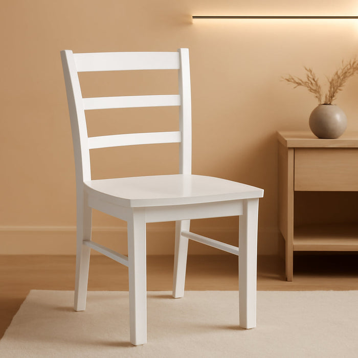 International Concepts Set of Two Madrid Ladderback Dining Chairs, White