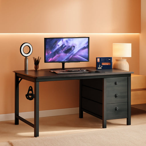 Small Gaming Desk with 4 Fabric Drawers, 40 Inch Kids Girls Teen Cute Study Desk for Bedroom, Work Computer Writing Table Desks for Small Space Home Office, Black