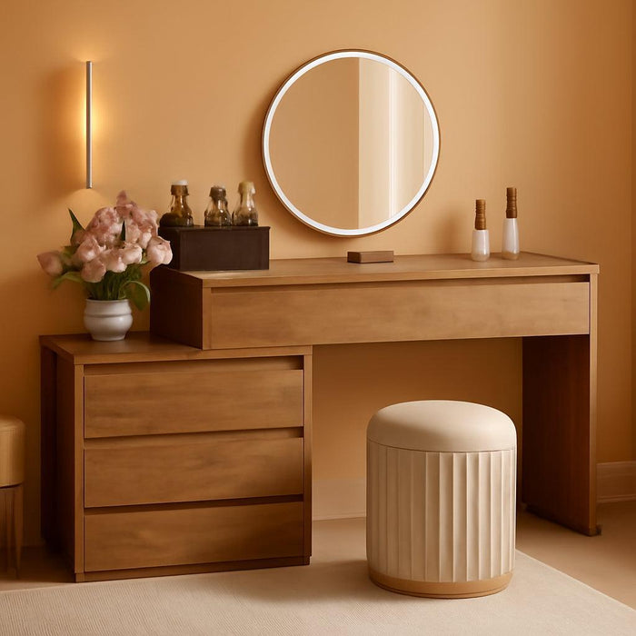 63" Vanity Desk with 5 Drawers for Bedroom, Makeup Table with Removable 3-Drawer Chest Cabinet & Storage, Modern Large Dressing Table for Women Girl, Make up Desk for Bedroom