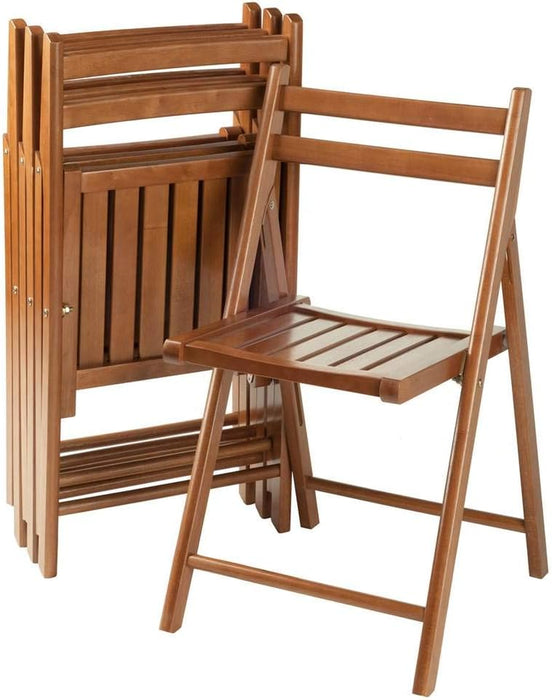 Robin 4-PC Folding Set Teak Chair, 17.64 X 20.1 X 32.28