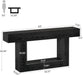 63" Console Table, Farmhouse 2-Tier Entryway Table with U-Shaped Base, Narrow Long Wood Sofa Table behind Couch Table for Living Room, Hallway, Foyer, Black