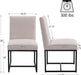 Kitchen & Dining Room Chairs Set of 2, Linen Fabric Mid Century Modern Dining Chairs, Upholstered Dining Chairs with Black Finish Metal Frame, Cream, 2 PC