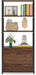 Bookcase, 4-Tier Rustic Bookshelf with 2 Drawers, Etagere Standard Book Shelves Display Shelf for Home Office