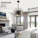 TwentyInch Black Sputnik Chandelier Luxurious Nine Light
