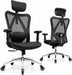 Ergonomic Office Chair with Rollerblade Wheels, Lumbar Support| High Back Chair with Breathable Mesh | Thick Seat Cushion
