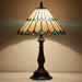 Tiffany Style Stained Glass Table Lamp Light Beige Jewelry 18.5 Inch