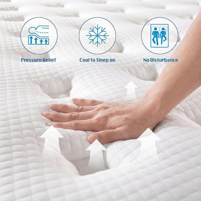 Queen Mattress, 12 Inch Hybrid Queen Size Mattress in a Box