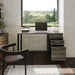 Modern Design Milano Office Computer Desk with 3 Locking Drawers, 48 Inch Grey and Black Industrial Wood Desk with Filing Drawer and Storage by Crafts and Comfort