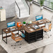 59-Inch L Shaped Desk with Drawers, Large Computer Desk with Storage Shelves, Reversible L-Shaped Corner Desk Workstation for Home Office