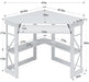 Corner Desk Computer Desk Writing Table with Smooth Keyboard Tray & Storage Shelves,Compact Home Office Triangle Table,White